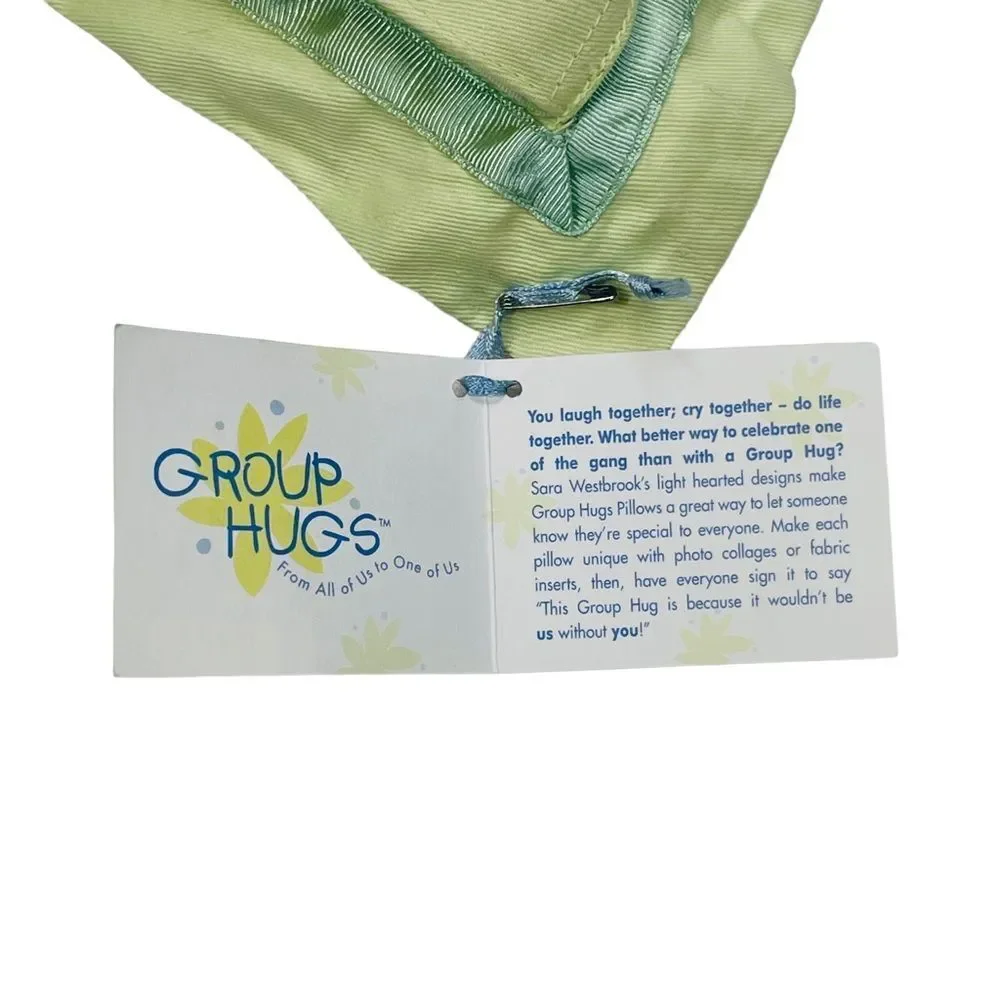 Set of 4 Light Green Demdaco Group Hugs MOM Photo Accent Pillows - NWT